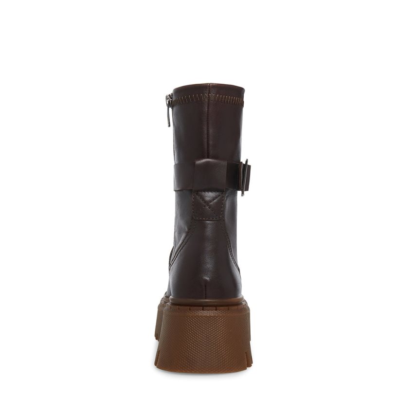 Botines Steve Madden Everly Cuero Mujer Chocolate | ES JD29S4